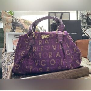 🌺Victoria Secret Purple Satchel with Gold-Toned Hardware 🌺